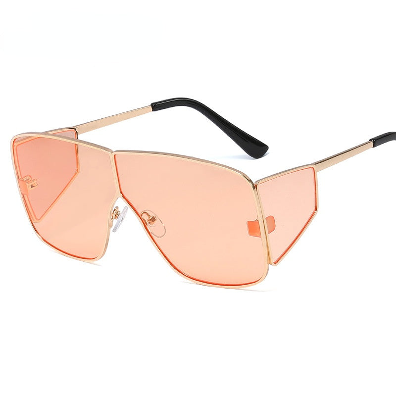 Venta al por mayor Gafas de sol para mujer de metal con marco grande para PC